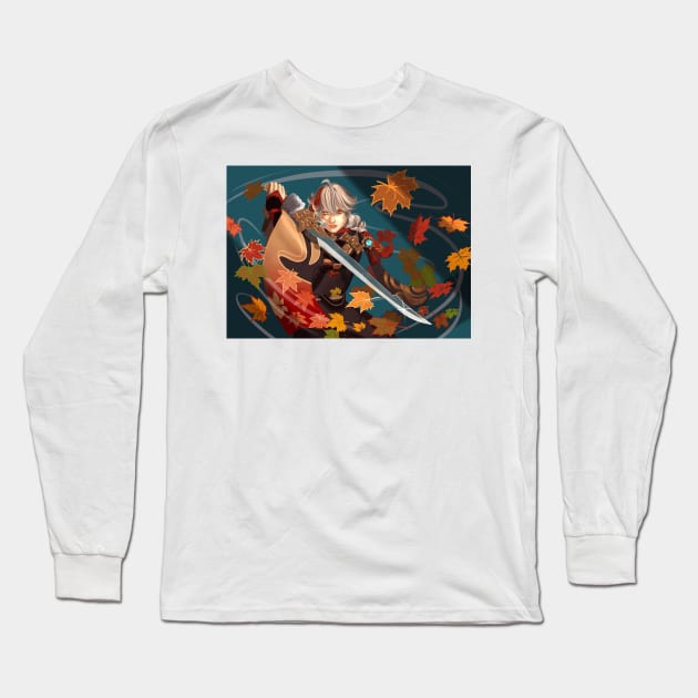 Kaedehara Kazuha Genshin Impact Long Sleeve T-Shirt by SosiCreatesArt